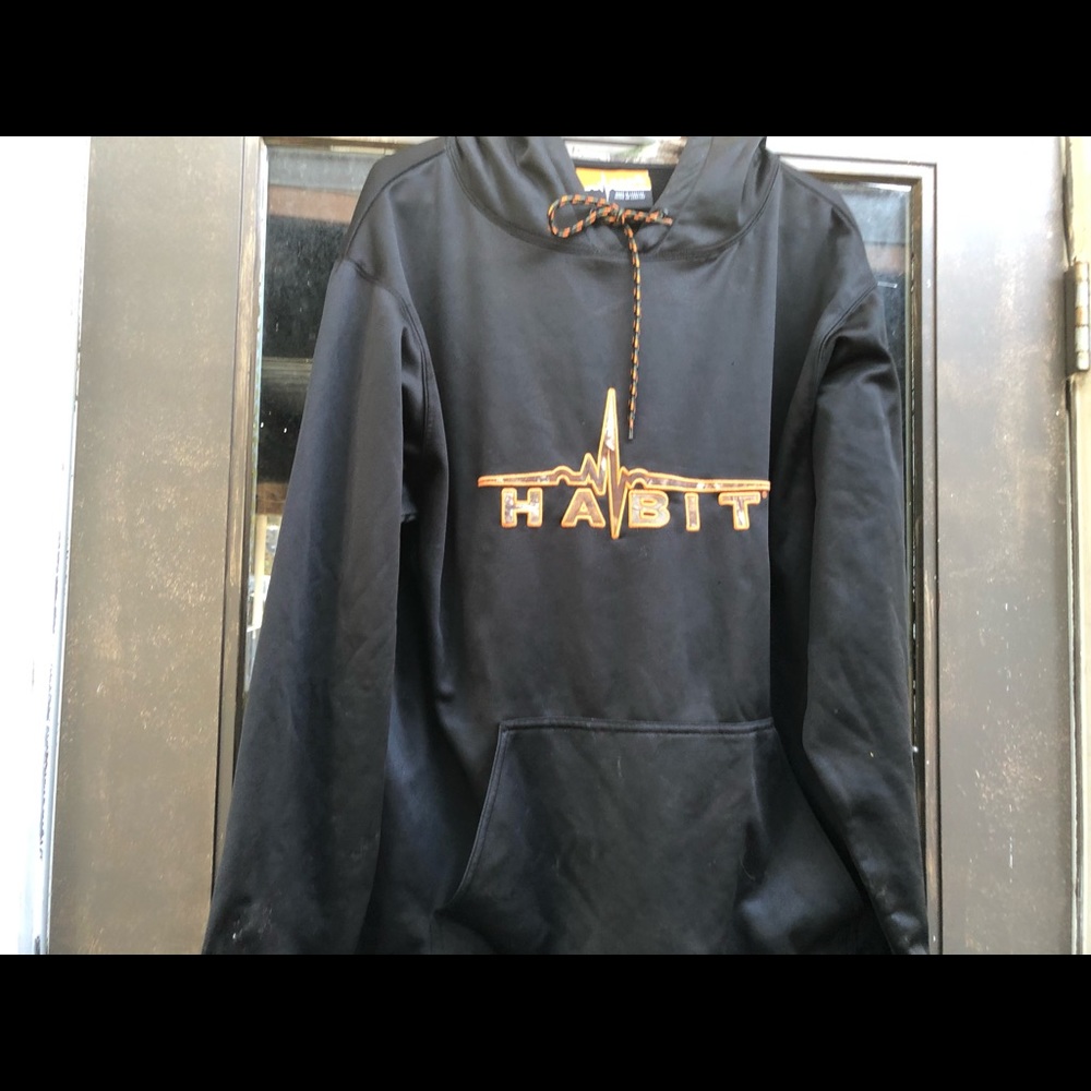 Habit Men’s Black Hoodie Sweatshirt Size Large